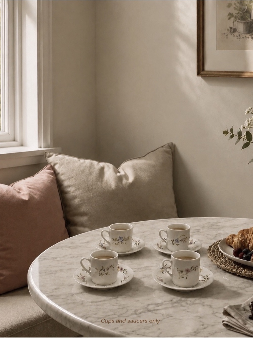 BIA Cordon Bleu Floral Espresso Demitasse Cups & Saucers Set of 4 | Cottagecore